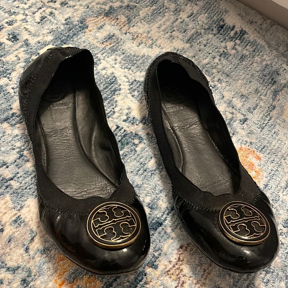 Tory Burch Black Flats